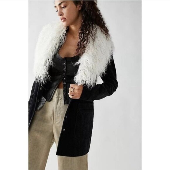 Free People Lady Lane Faux Fur Collar Corduroy Jacket - Picture 9 of 16